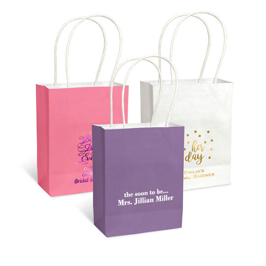 Personalized Mini Twisted Handled Bags for Bridal Showers